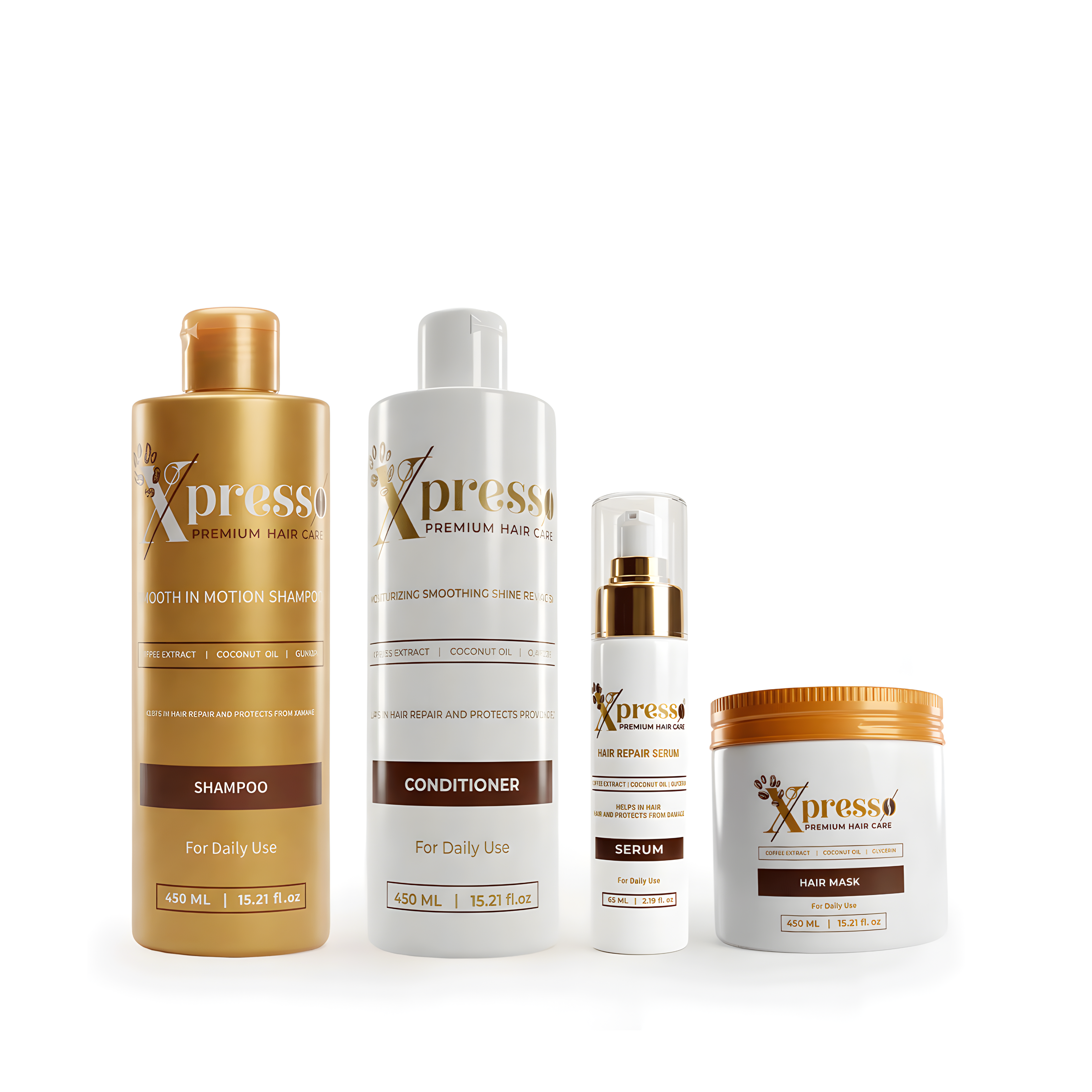 Xpresso Hair Care Set 4 Products Shampoo, Conditioner, Mask And Sarum